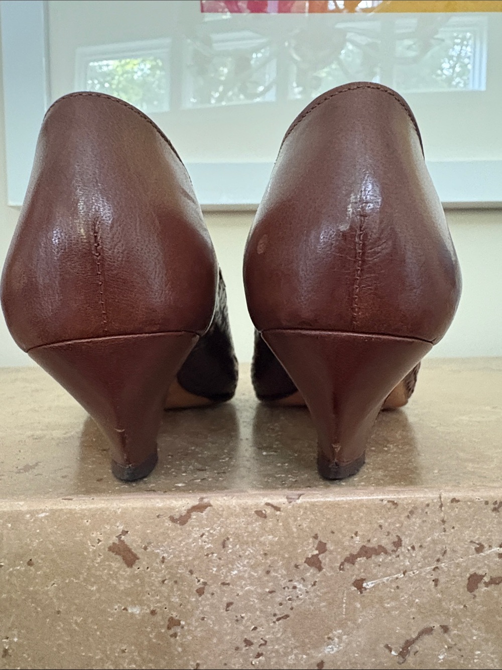 🔥HP🔥VTG Stéphane Kélian Paris, Brown Woven Pointed-Toe Pumps - Picture 6 of 17